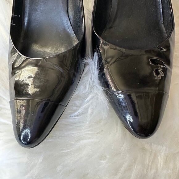 Authentic Chanel CC Logo Patent Leather Pumps - Sz 39 - Picture 12 of 13
